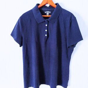 Riders By Lee Polo Shirt Women's XXL Navy Blue Short Sleeve Collared Top